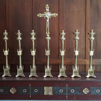 Set Candelabros + cruz altar góticos