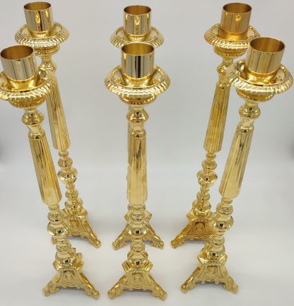 Set Candelabros + cruz altar
