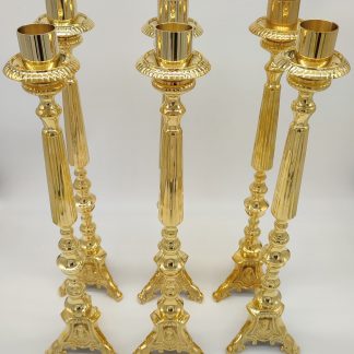 Set Candelabros + cruz altar