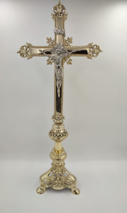 Set Candelabros+ cruz altar