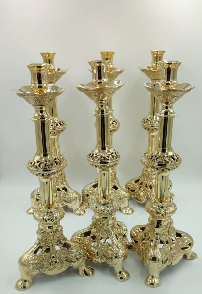 Set Candelabros+ cruz altar