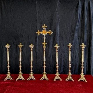 Set Candelabros + cruz altar