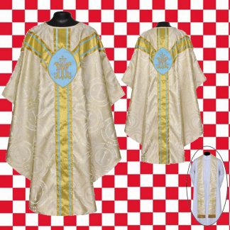 Casulla Gótica AV dorada blanca