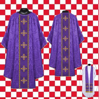 Casulla Gótica cruz Jerusalén morada