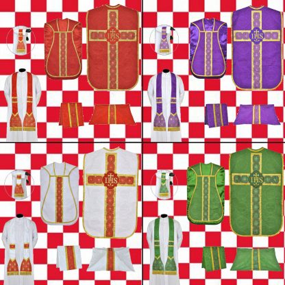 Juego de Casullas Romanas-Guitarra crucifijo